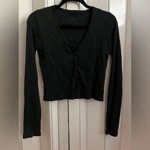 Brandy Melville Paige black button long sleeve